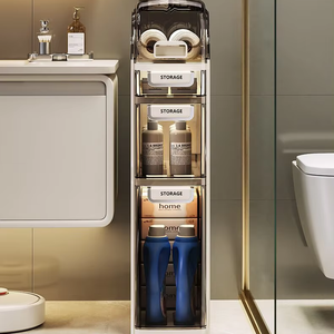 Meuble de rangement étroit en plastique imperméable pour salle de bain, type autoportant, moulé par injection, idéal pour petits espaces - Vente en gros à chaud - Product Image 6