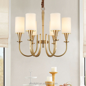 Lámpara Colgante Moderna <span class=keywords><strong>de</strong></span> Cobre, Estilo Antiguo, Pantalla <span class=keywords><strong>de</strong></span> Tela, LED Blanco Cálido 3500K, Garantía <span class=keywords><strong>de</strong></span> 3 Años, Regulable, Certificación CE - Product Image 3