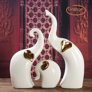 Statue d'éléphant en céramique Art Déco, décoration d'intérieur pour Thanksgiving - Product Image 6