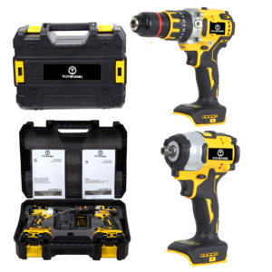 ชุดเครื่องมือไฟฟ้าไร้สาย AG96 21V แบตเตอรี่ลิเธียมไอออน พร้อมประแจบลัชเลสไร้สาย เครื่องเจียร และกล่องอลูมิเนียมแข็งแรง - Product Image 6