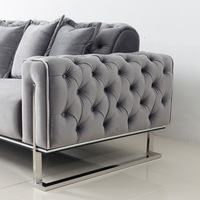 Ensemble de canapés de salon rétro américain haut de gamme Design moderne avec boucle canapés tissu droit pour hôtels meubles de salon
