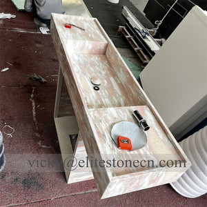 <span class=keywords><strong>Lavabo</strong></span> de Pared de Mármol Natural Rosso Levanto para Baño de Casa Moderna, Villa u Hotel - Product Image 5