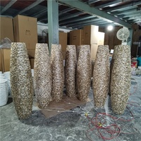 Pot Bunga Mewah Ramah Lingkungan 150cm Berlapis Epoksi dengan Lampu LED, Cangkang Keras untuk Dekorasi Pernikahan, Taman, dan Rumah (Grosir)