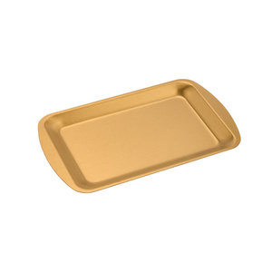 Plateau rectangulaire en acier inoxydable style coréen, couleur or, plateau de barbecue, plateau de service pour légumes, fond plat, plat peu profond - Product Image 5