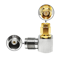 Adaptor TNC Female ke SMA Male Sudut Kanan 90 Derajat Konektor Koaksial RF Jack TNC ke Plug SMA Antar-seri Kustom Pabrik