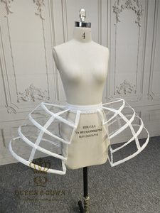 QUEENSGOWN <span class=keywords><strong>Jupon</strong></span> de scène noir et blanc de haute qualité, court, à 4 cerceaux, <span class=keywords><strong>avec</strong></span> armatures, accessoire pour <span class=keywords><strong>robe</strong></span> de scène - Product Image 3