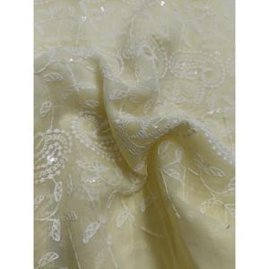 Tela Georgette de Primera Calidad con Bordado Schiffli, Transpirable, Textil de Moda para Sarees y Vestidos de Ocasión, en Venta - Product Image 4