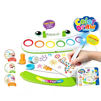 Station d'art sans désordre avec base de rangement et têtes de pinceaux remplaçables, jouets de dessin pour tout-petits pour l'apprentissage créatif à la maison et en voyage