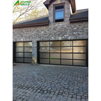 Porte de garage en aluminium trempé à vue panoramique, portes de garage en verre surélevées en plexiglas