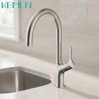 Robinet mélangeur de cuisine monocommande monotrou chaud/froid en acier inoxydable sans plomb, style moderne et épuré, pour usage commercial et vente en gros
