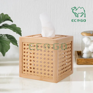 กล่องทิชชู่หวายไม้ไผ่สานทรงสี่เหลี่ยมสำหรับตกแต่งกล่องกระดาษทิชชู่กล่องเยื่อไม้ไผ่ - Product Image 5