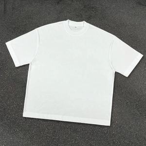 T-shirts personnalisés blancs à col rond pour homme, en coton épais 250 g/m², coupe oversize, style streetwear, t-shirts unis et amples - Product Image 1