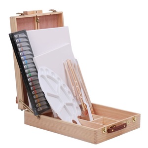 Ensemble de <span class=keywords><strong>chevalet</strong></span> de table de meilleur artiste avec boîte à croquis et boîte de rangement pour peinture sur bois Kits complets d'approvisionnement artistique - Product Image 2
