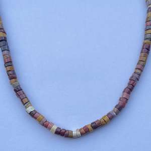 Collar de Cuentas de Piedra Natural Mookaite de 4mm, 6mm, 8mm, Lisas, Tipo Heishi, con Baño de Oro, Grado AAA, Certificadas por IGI, de Moda - Product Image 2