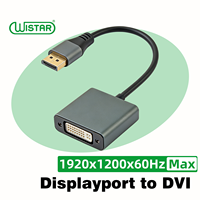 Kabel Adaptor WISTAR DP DVI HD Konduktor Tembaga Profesional Audio Pria Wanita untuk PC Laptop HDTV Monitor