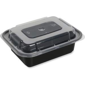 TORECT12 Recipiente de Plástico Transparente/Negro de 12 oz para Almacenamiento de Alimentos con Tapa 5.78 X 4.52 X 2.24 150/Caja - Product Image 2