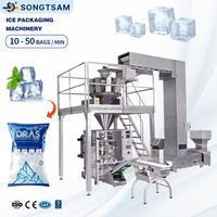 Machine d'emballage automatique de glaçons, formage vertical, remplissage, scellage, VFFS, pesage de tubes de glace, emballage multi-têtes pour sacs de 1 kg, 5 kg, 10 kg
