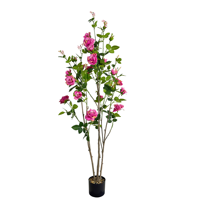 Realistischer 150cm Künstlicher Chinesischer Rosen-Seidenblumenbaum Pflegeleichter Kunstbaum für Innendekoration