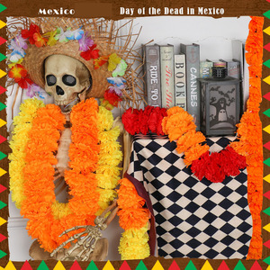 Guirnalda de Flores de Caléndula Artificiales Personalizadas DAMAI, Decoraciones para el Día de Muertos en México, Decoración para Fiestas de Halloween - Product Image 4
