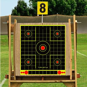 Pegatinas de objetivo de tiro de 12x13.2 pulgadas, de 5 puntos de impacto, con rejilla precisa, autoadhesivas, de alta visibilidad, accesorio de entrenamiento de tiro, ¡gran oferta! - Product Image 4