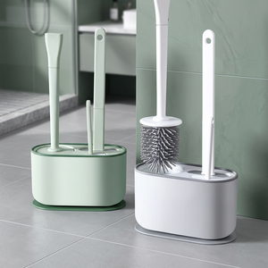 Juego de Escobilla y Soporte para Inodoro de Plástico Verde Moderno y Duradero, en Oferta - Product Image 4