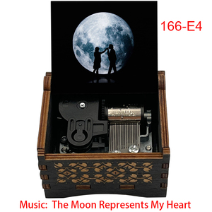 กล่องดนตรีไม้รูปพระจันทร์ แสดงออกถึงหัวใจของฉัน กล่องดนตรีไขลาน 18 โน้ต ของขวัญวันเกิดสำหรับแฟน ภรรยา ของที่ระลึก - Product Image 3