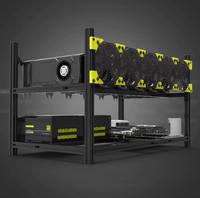 Personnalisation d'usine, boîtier de rack ouvert en alliage d'aluminium pour 6 GPU, port USB, alimentation ATX, empilable, format ATX, châssis de tour d'ordinateur
