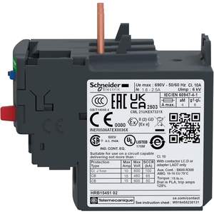 Relé de Protección Térmica Schneider Electric TeSys LRD07, 1.6-2.5 A, Miniatura, 2 Contactos NO - Product Image 4