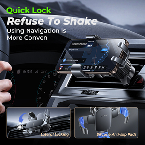 . LISEN New Arrival Aluminium Alloy <span class=keywords><strong>Gravity</strong></span> 360 ° Car Vent Phone Holder Anti-Shake Stable Mini Design pour IPhone - Product Image 3