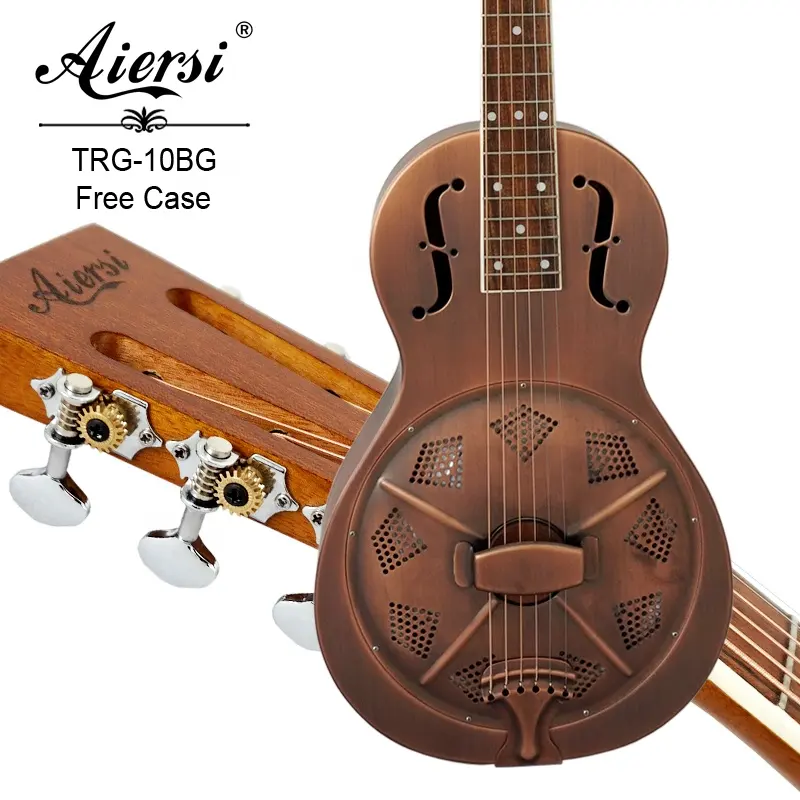 Aiersi brand Red Rust Parlour Resonator Guitar bluegrass music TRG10BG