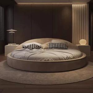 <span class=keywords><strong>Letto</strong></span> a Castello <span class=keywords><strong>Rotondo</strong></span> Contemporaneo Italiano in Velluto, Struttura in Legno, Stile Francese di Lusso, Assemblabile e Regolabile - Product Image 3