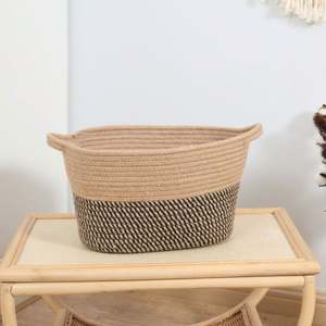 <span class=keywords><strong>Panier</strong></span> à linge <span class=keywords><strong>souple</strong></span> en plastique 37L, style <span class=keywords><strong>osier</strong></span>, avec couvercle, pour service, cuisine, rangement, <span class=keywords><strong>courses</strong></span>, café, thé, boîte à pain - Product Image 2