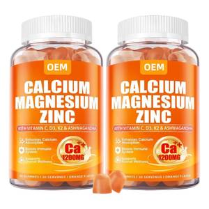 Tiktok Venta caliente Calcio Magnesio Gummies <span class=keywords><strong>D3</strong></span> <span class=keywords><strong>K2</strong></span> <span class=keywords><strong>Ca</strong></span> + 1200mg Suplemento sanitario sin azúcar Gummy Candy - Product Image 1