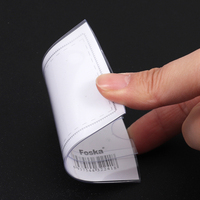 Foska 100% Porte-cartes d'identité horizontaux en plastique PVC transparent de haute qualité avec épingles de sûreté et pinces crocodiles