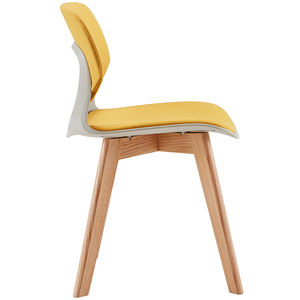 Chaise de salle à manger rembourrée à dossier bas de style nouveau et coloré avec pieds solides - Product Image 3