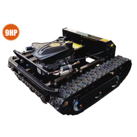Tondeuse à gazon industrielle télécommandée sur chenilles, robuste, sans fil, à lame rotative, avec fonctions de levage intelligentes
