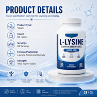 Complément Alimentaire Premium L-Lysine en Comprimés Non-OGM, Meilleure Vente Amazon, Collagène, Immunité, Approvisionnement en Gros