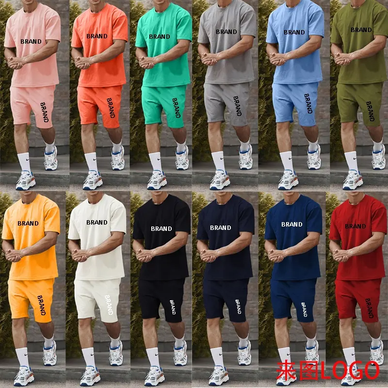 2022 Custom Luxusmarke NK Sweat suit Herren Jogger Sets Private Label Herren Kurzer Trainings anzug Set Sommer Short Set Für Herren