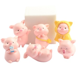 Mini-Schweinchen-Figur Tiermodell Koreanisches Schmuckzubehör Kunstharz-Handwerk Mikro-Landschaft Miniatur-Feengarten-Accessoire Schmuck - Product Image 6