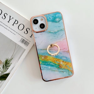 เคสโทรศัพท์ลายหินอ่อนเคลือบหรูหราพร้อมห่วงนิ้ว สำหรับ <span class=keywords><strong>iPhone</strong></span> 16 15 14 <span class=keywords><strong>Plus</strong></span> 13 Mini 12 11 Pro Max <span class=keywords><strong>8</strong></span>  ขอบ TPU 2.0 มม. ฝาหลังแข็ง IMD - Product Image 5