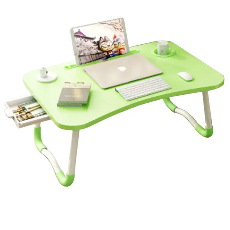hot selling computer desk study table home bed use with cup holder and drawer