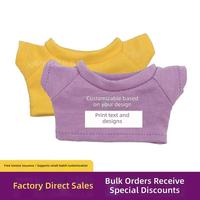 Vêtements de poupée en coton de 17 cm, t-shirt coloré, vêtements de poupée patchwork à manches courtes, mini t-shirts, vêtements de poupée en peluche colorés