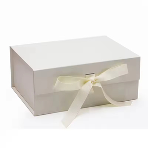 Boîte cadeau en papier pliable de luxe avec logo personnalisé, vente en gros, fermeture magnétique, avec ruban - Product Image 4