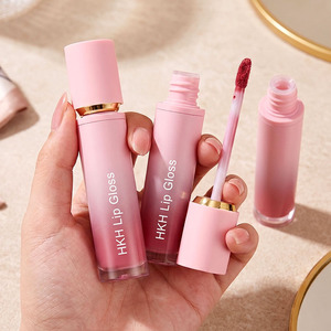 HKH beauty manufacturer LOW MOQ Vegan Makeup Creamy Nude Lip Gloss Private Label Matte Lasting Smudge Proof Red Liquid <b>Lipstick</b> - Product Image 1