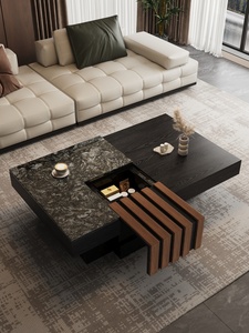 Tavolino da Caffè Rettangolare Innovativo in Stile Antico, Lusso Leggero, Moderno e Minimalista, con <span class=keywords><strong>Spazio</strong></span> di Archiviazione per Soggiorno e <span class=keywords><strong>Casa</strong></span> - Product Image 3