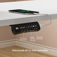 Cadre de bureau réglable en hauteur en forme de L à double moteur Loctek E1L avec une capacité de charge de 100 kg, pour la maison et le bureau, clavier à mémoire LED et anti-collision