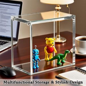 קופסת אקריליק בצורת טיל - מגנטים חזקים מחזקים את הקצוות, מארז מגן לאחסון עם אספן אבק - Product Image 2