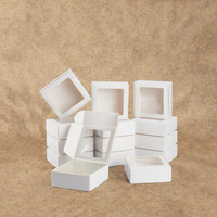 Boîte en papier kraft miniature personnalisée en gros avec fenêtre pour bijoux, ceintures, emballage cadeau, plusieurs tailles