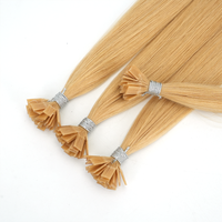 Expédition rapide, extensions de cheveux vierges blondes lisses personnalisées, pointe plate invisible, cuticule complète, cheveux humains réels, extensions de cheveux à pointe K pour salon