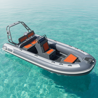 Nouveau design RIB 480 16 pieds Semi-rigide en fibre de verre/aluminium RIB Hypalon/PVC Bateaux pneumatiques